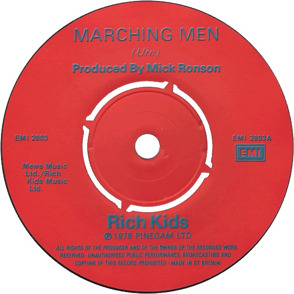 Rich Kids : Marching Men (7", Single)