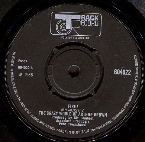 The Crazy World Of Arthur Brown : Fire ! (7", Single, 4 P)