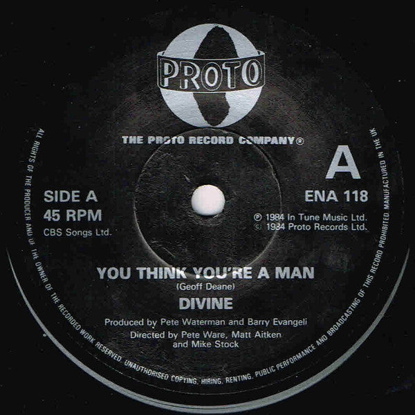 Divine : You Think You're A Man (7", Single)