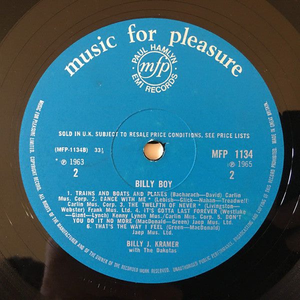 Billy J. Kramer & The Dakotas : Billy Boy (LP, Comp, Mono)