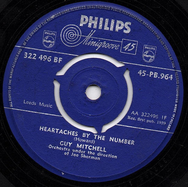 Guy Mitchell : Heartaches By The Number (7")