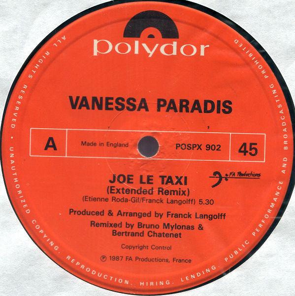 Vanessa Paradis : Joe Le Taxi (12")