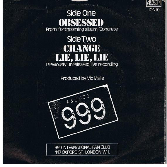 999 : Obsessed (7", Single, Dul)