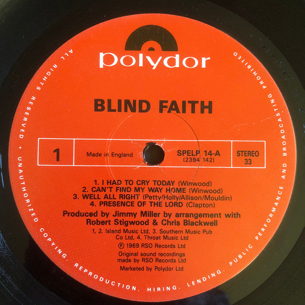 Blind Faith (2) : Blind Faith (LP, Album, RE)