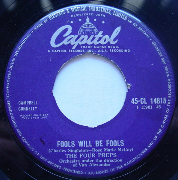 The Four Preps : 26 Miles (Santa Catalina) / Fools Will Be Fools (7")