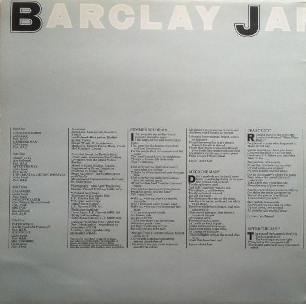 Barclay James Harvest : Live (2xLP, Album, Gat)