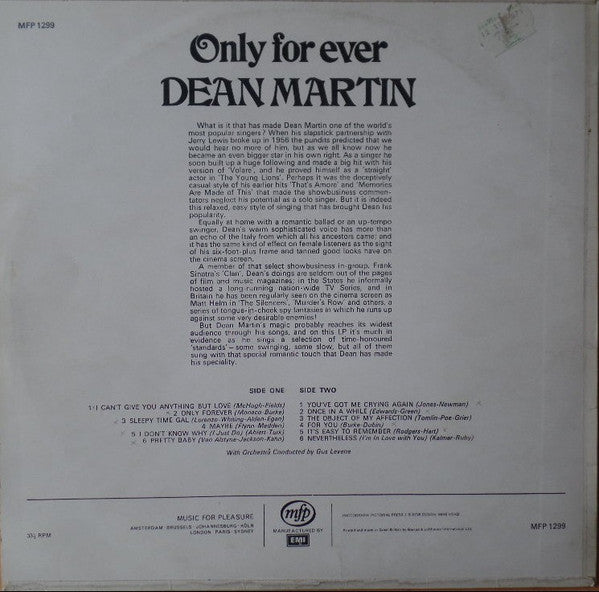 Dean Martin : Only For Ever (LP, Comp)