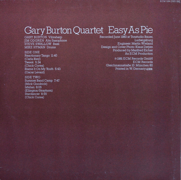 Gary Burton Quartet : Easy As Pie (LP, Album)