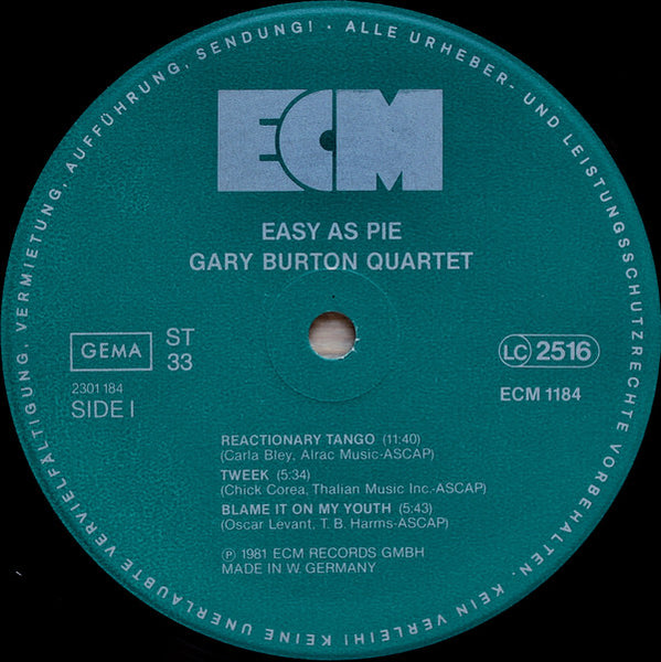 Gary Burton Quartet : Easy As Pie (LP, Album)