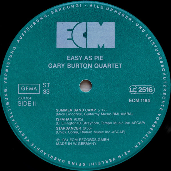 Gary Burton Quartet : Easy As Pie (LP, Album)