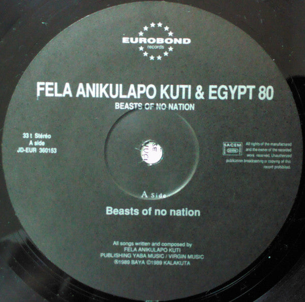 Fela Anikulapo Kuti* & Egypt 80 : Beasts Of No Nation (LP)