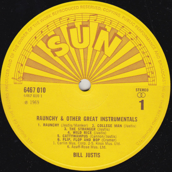 Bill Justis : Raunchy & Other Great Instrumentals (LP)