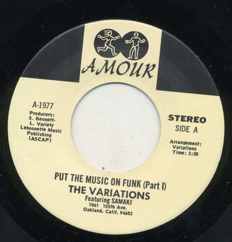 The Variations Featuring Samaki : Put The Music On Funk (7", Single)