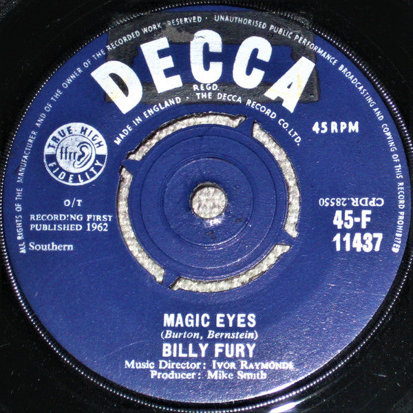 Billy Fury : Letter Full Of Tears / Magic Eyes (7", Single)