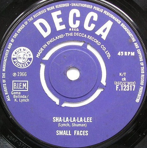 Small Faces : Sha-La-La-La-Lee (7", Single)