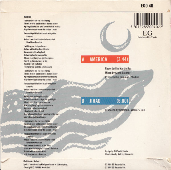 Killing Joke : America (7", Single)