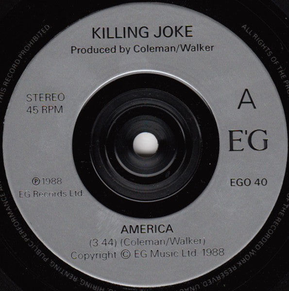 Killing Joke : America (7", Single)