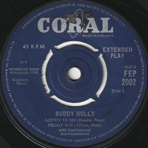 Buddy Holly : Listen To Me (7", EP, RE)