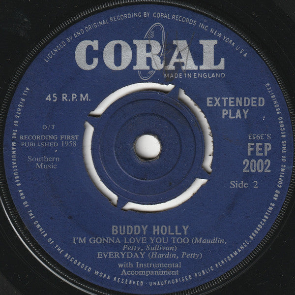 Buddy Holly : Listen To Me (7", EP, RE)