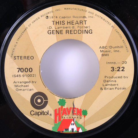 Gene Redding : This Heart (7", Single)