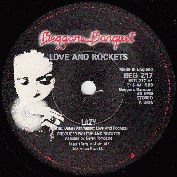 Love And Rockets : Lazy (7", Single)