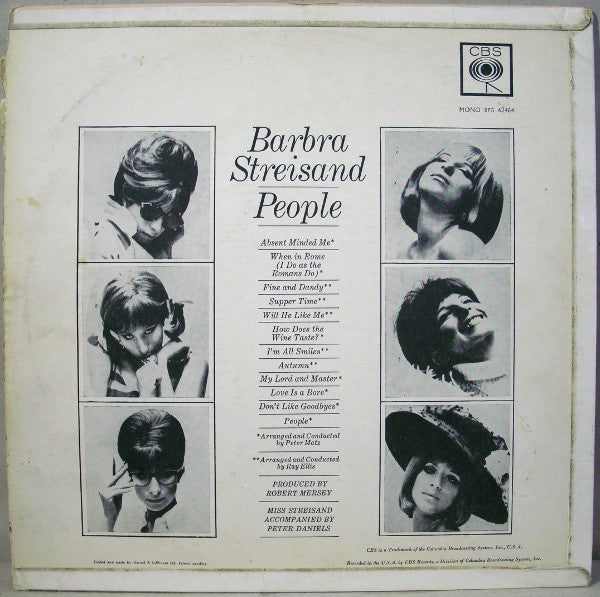 Barbra Streisand : People (LP, Album, Mono, Fli)