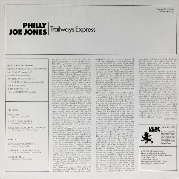 Philly Joe Jones* : Trailways Express (LP, Album, RE)