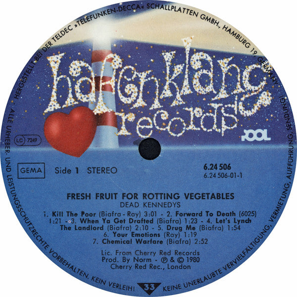 Dead Kennedys : Fresh Fruit For Rotting Vegetables (LP, Album, AO )