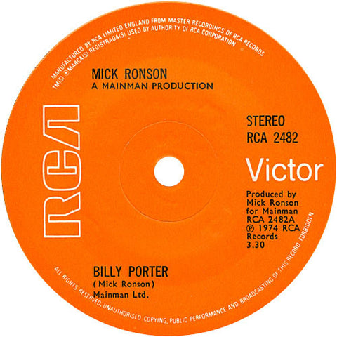 Mick Ronson : Billy Porter (7", Single, Sol)