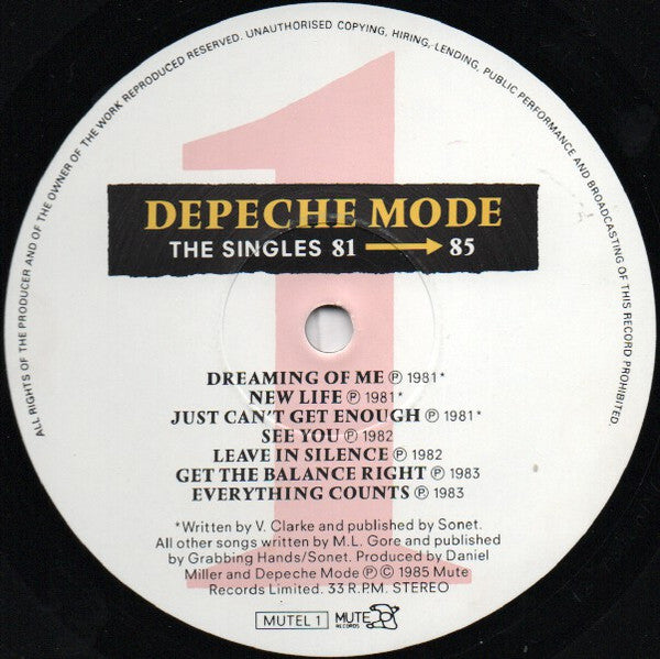 DEPECHE MODE - The Singles 81-85 LP