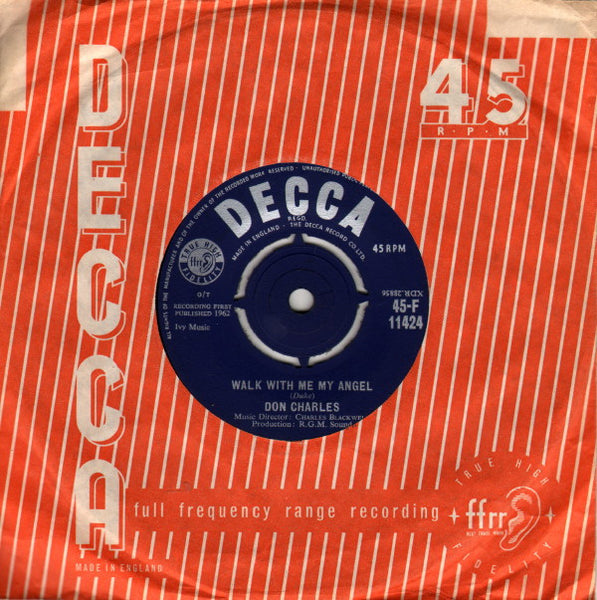 Don Charles (4) : Walk With Me My Angel (7")