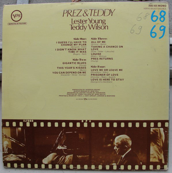 Lester Young - Teddy Wilson* : Prez & Teddy (2xLP, Comp, Mono, RE)