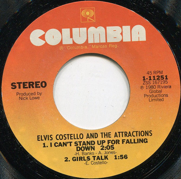 Elvis Costello & The Attractions : I Can't Stand Up For Falling Down (7", EP, Styrene, Ter)