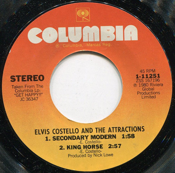 Elvis Costello & The Attractions : I Can't Stand Up For Falling Down (7", EP, Styrene, Ter)