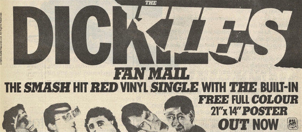 The Dickies : Fan Mail (7", Single, Red)