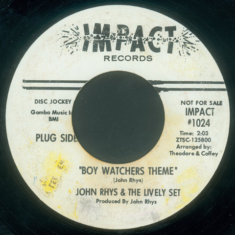 John Rhys & The Lively Set (2) : Boy Watchers Theme / Nothing But Love (7", Promo)