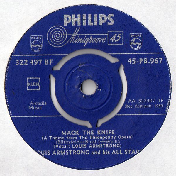 Louis Armstrong And His All-Stars : Mack The Knife (A Theme From The Threepenny Opera) (7")