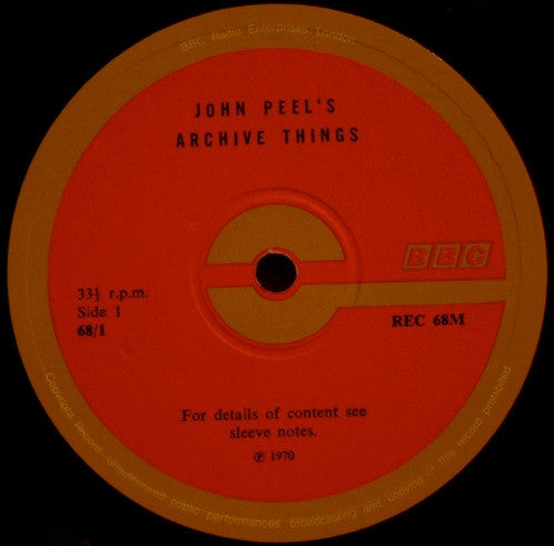 Various : John Peel's Archive Things (LP, Comp, Mono)