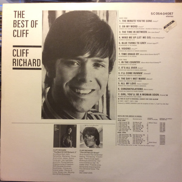 Cliff Richard : The Best Of Cliff (LP, Comp, RE)