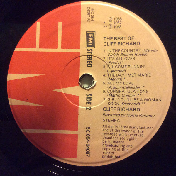 Cliff Richard : The Best Of Cliff (LP, Comp, RE)