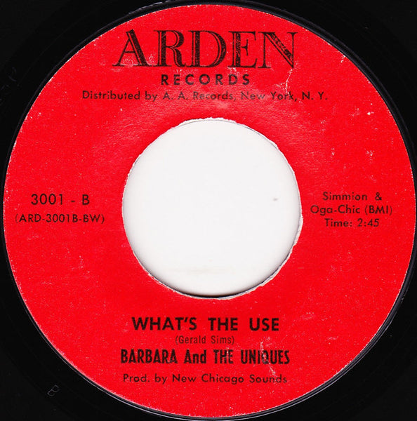 Barbara And The Uniques : There It Goes Again / What's The Use (7", Single, Styrene, Bes)