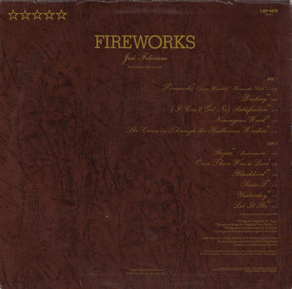 José Feliciano : Fireworks (LP, Album)