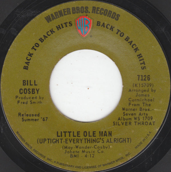 Bill Cosby : Funky North Philly / Little Ole Man (Uptight - Everything's Alright) (7", Styrene)