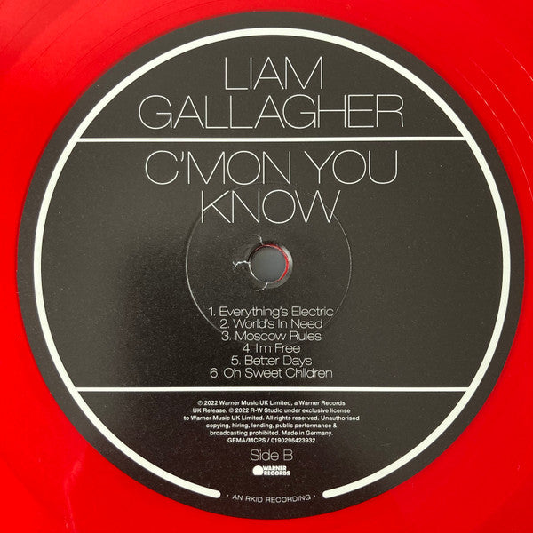 Liam Gallagher - C'mon You Know (LP, Album, Ltd, Red) (Mint (M))