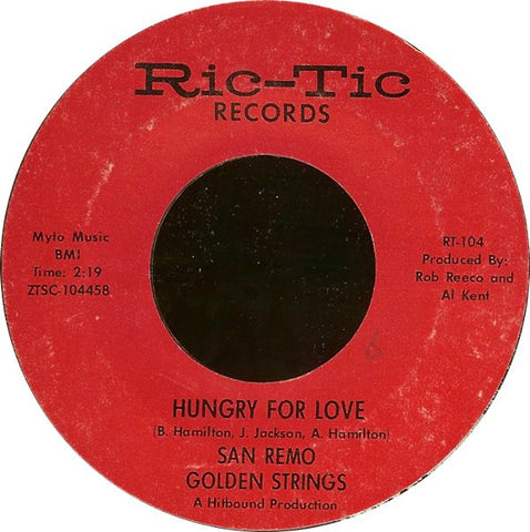 San Remo Golden Strings / Bob Wilson And The San Remo Quartet : Hungry For Love / All Turned On (7", Single, Mono, Styrene, Ter)