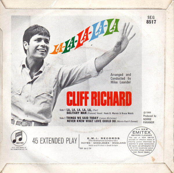 Cliff Richard : La-La-La-La-La (7", EP, Mono)