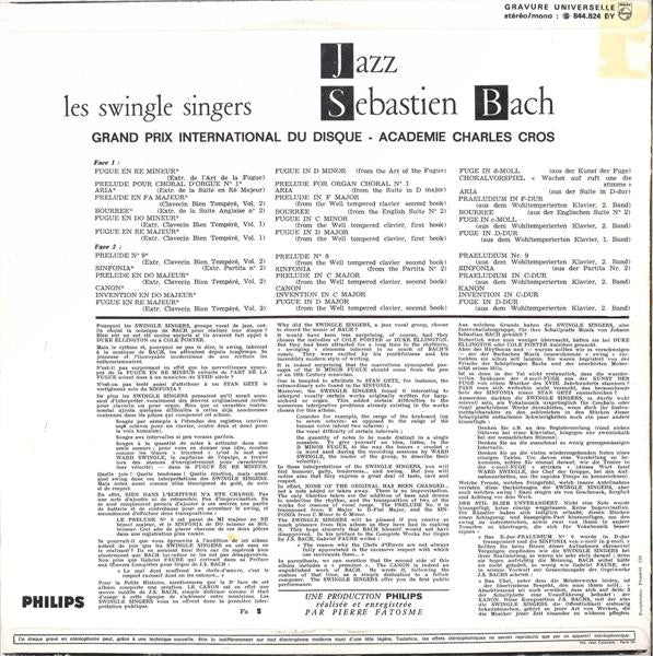 Les Swingle Singers : Jazz Sébastien Bach (LP, Album, RE)