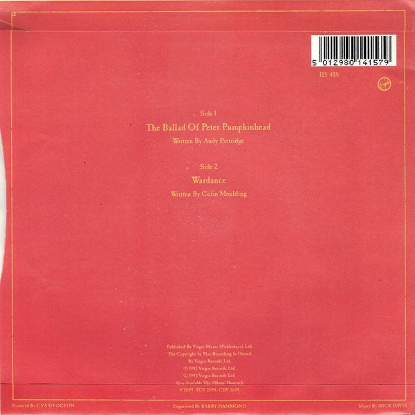 XTC : The Ballad Of Peter Pumpkinhead (7", Single)