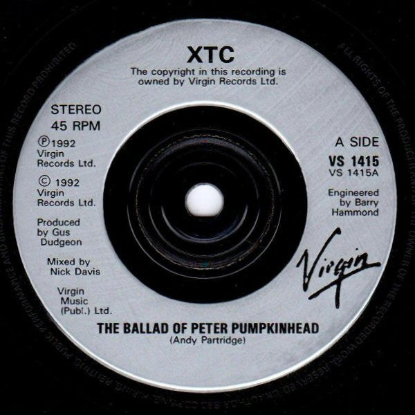 XTC : The Ballad Of Peter Pumpkinhead (7", Single)