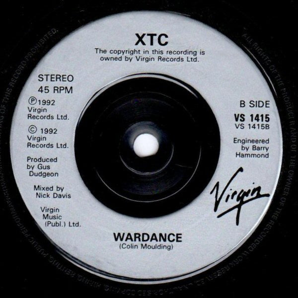 XTC : The Ballad Of Peter Pumpkinhead (7", Single)